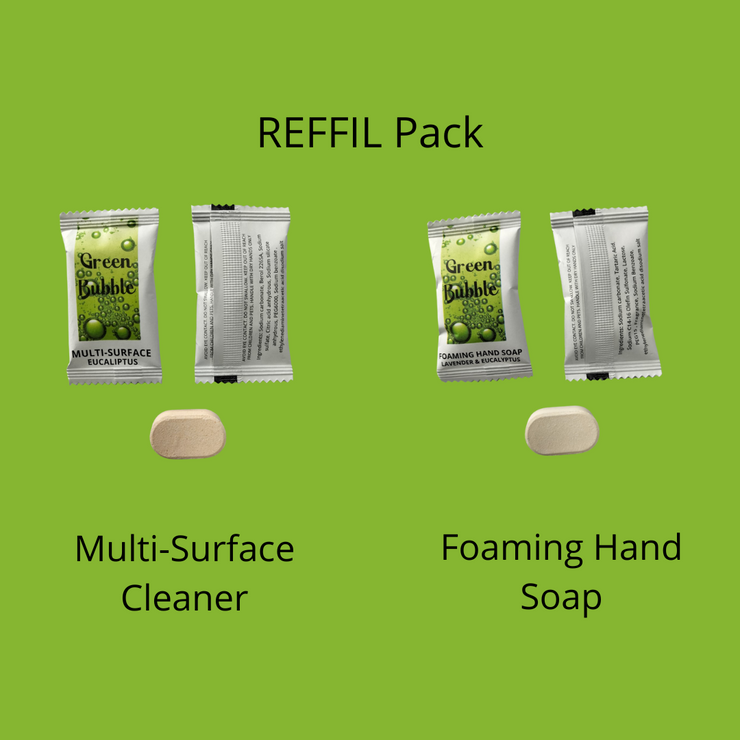 Refill pack (Bundle- Save 20%)- $2.50 per Refill - Green Bubble